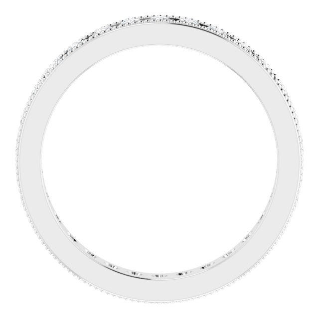 0.90 ct. Round Diamond Eternity Band MIlgrain Accent Ring-VIRABYANI